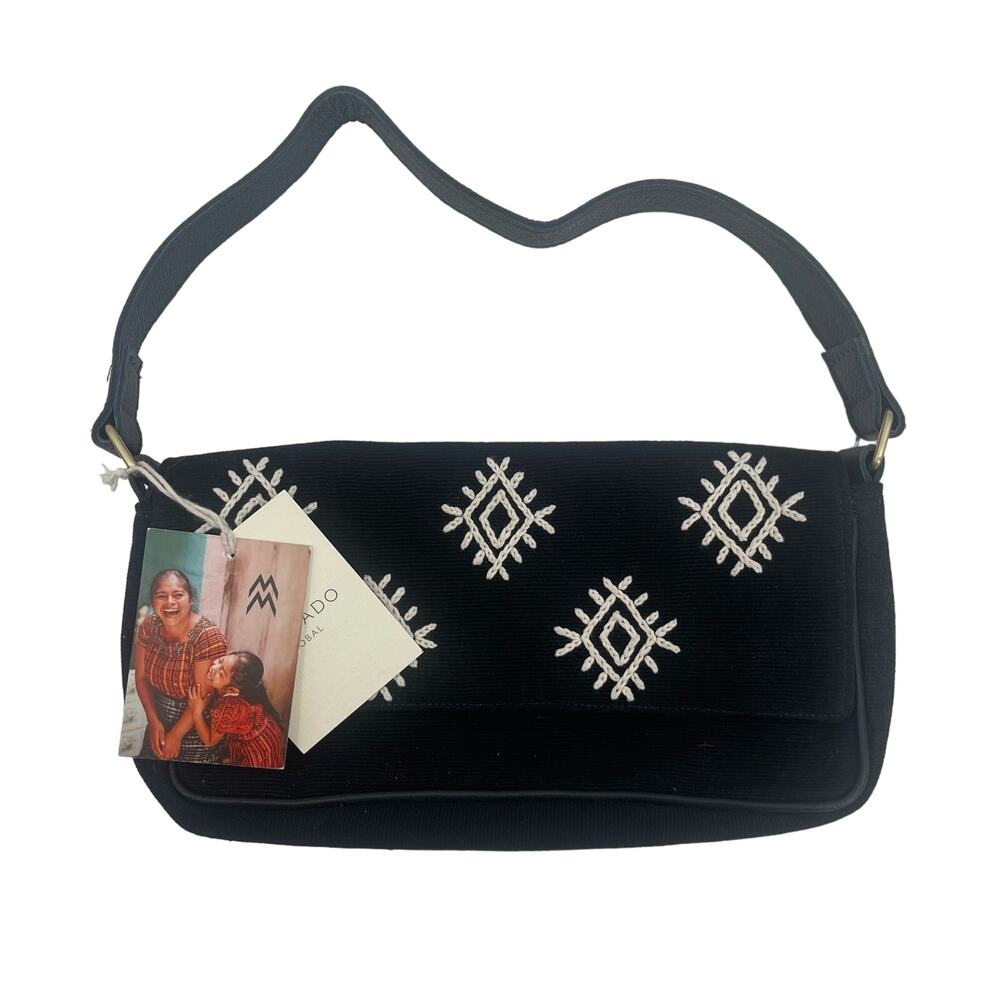 MERCADO GLOBAL Purse Shoulder Bag NWT Handcrafted in Guatemala Black Embroidered